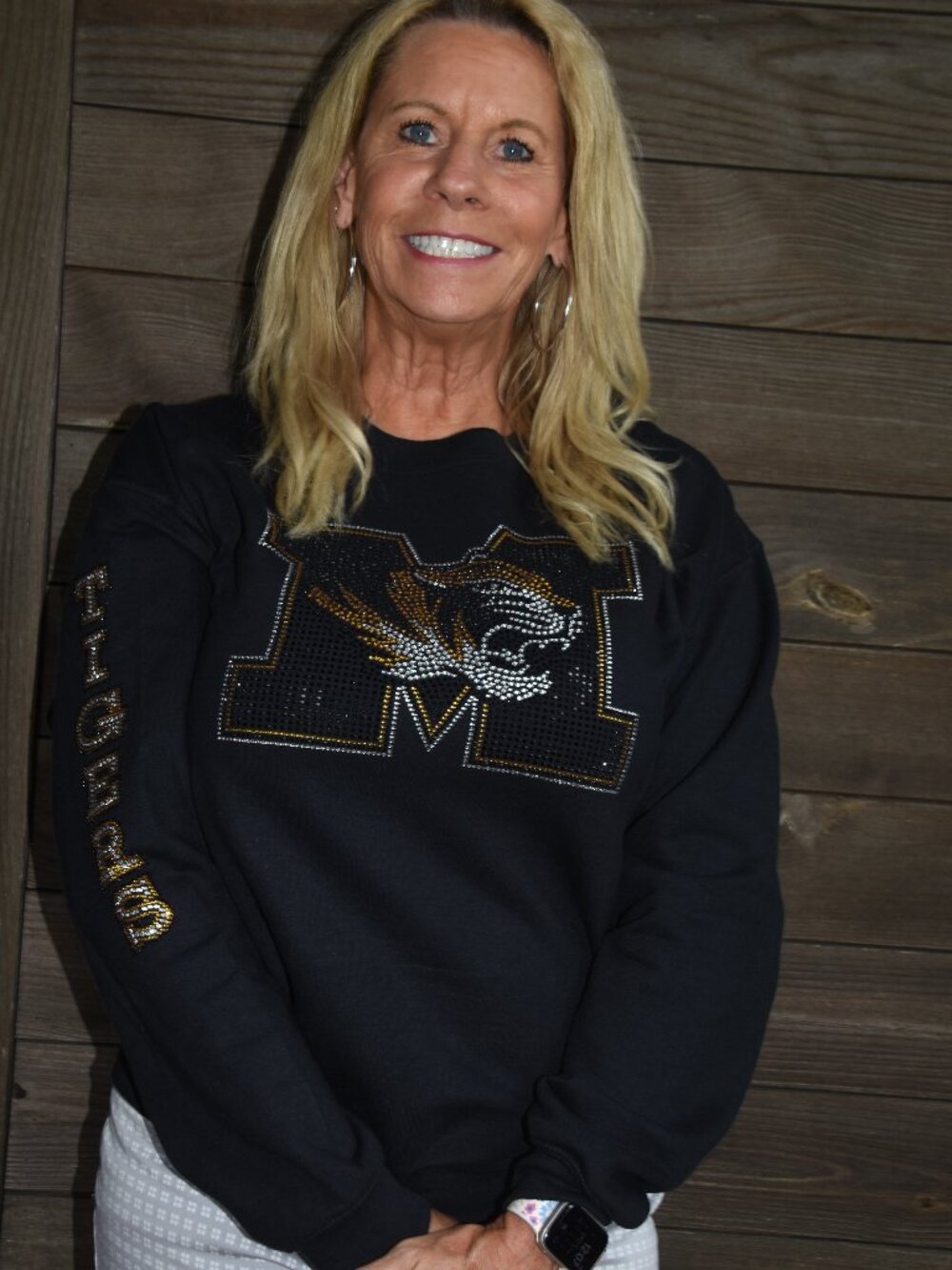 Missouri Tigers rhinestone bling sweatshirt Tigers sleeve S M L XL 2X 3X 4X 5X